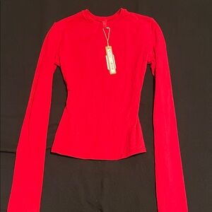 Cranberry cotton jersey long sleeve